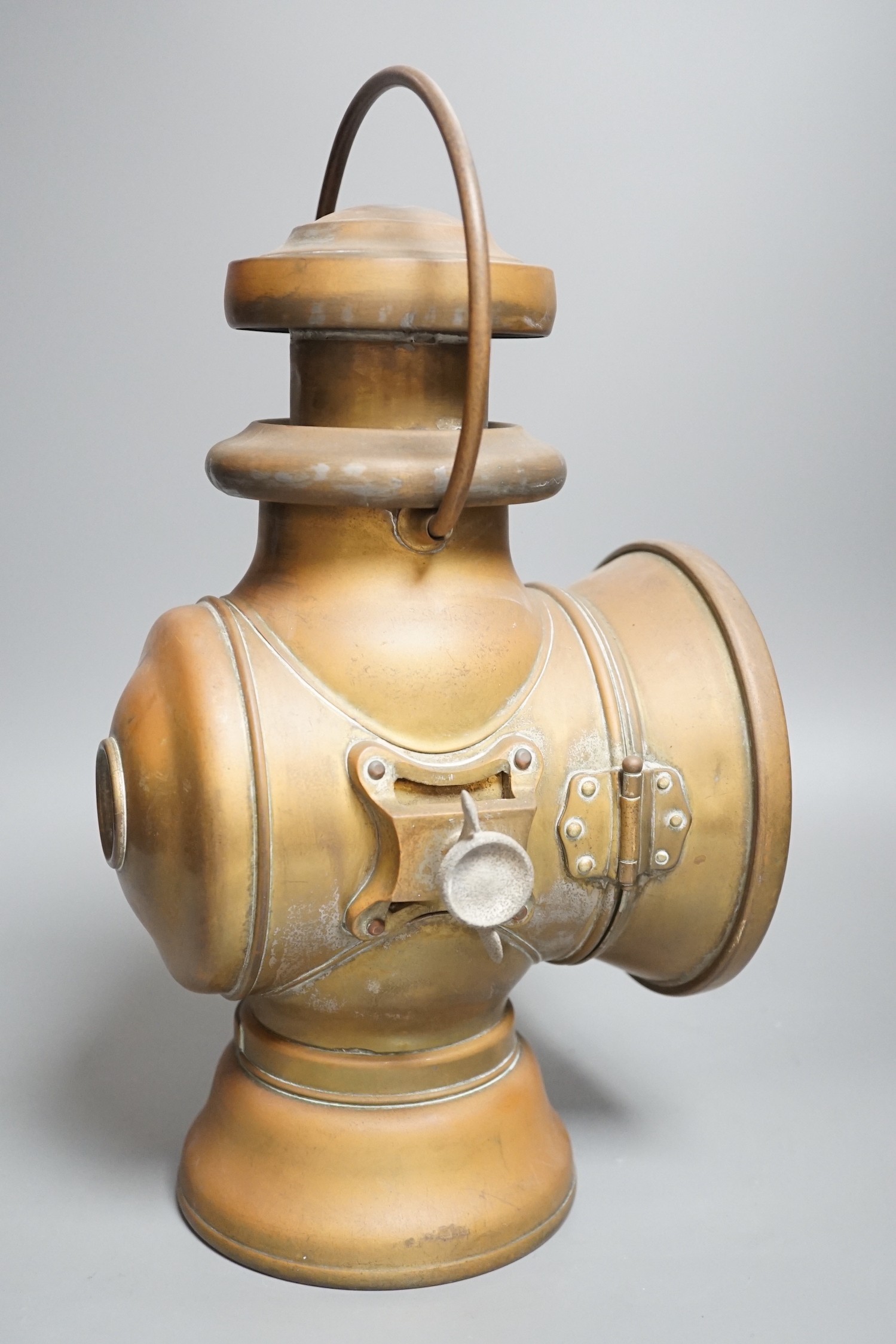 S F Edge Ltd 'Napier' car lamp, 30cms high